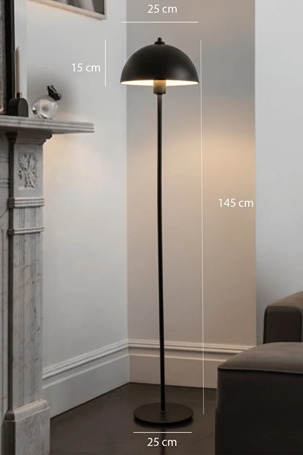 Luna Tek Ayaklı Siyah Metal Lambader Luna Tek Ayaklı Siyah Metal Lambader